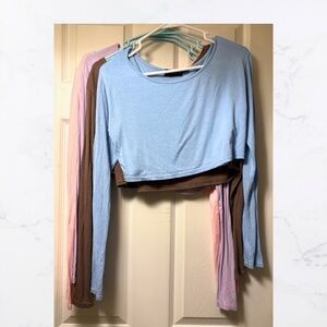 Pretty Little Thing Cropped Long Sleeve Tops Bundle
